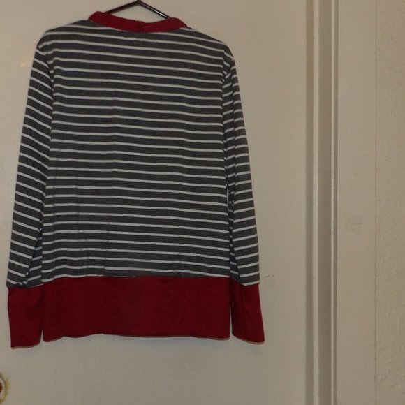 Hipster Rown Gray White Red Many Snaps Cardigan Sz 2XL - Picture 5 of 6